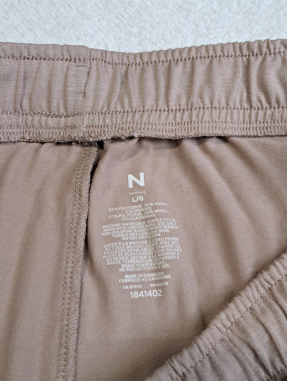 Natori Lounge Pants Size Large Taupe PJ Pants Casual Neutral Relaxed Flowy Light - Picture 10 of 12